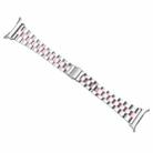 For Samsung Galaxy Watch Ultra 47mm / Ultra 2025 Three Beads Slim Stainless Steel Watch Band(Silver Rose Pink) - 3