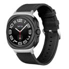 For Samsung Galaxy Watch Ultra 47mm / Ultra 2025 Dual Sides Lychee Genuine Leather Watch Band(Black) - 1