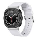 For Samsung Galaxy Watch Ultra 47mm / Ultra 2025 Dual Sides Lychee Genuine Leather Watch Band(White) - 1