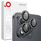 For Honor 400 Lite Global NORTHJO Camera Lens Protector CD Metal Ring Tempered Glass Film(Black) - 1