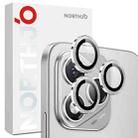 For Honor 400 Lite Global NORTHJO Camera Lens Protector CD Metal Ring Tempered Glass Film(Silver) - 1