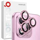 For Honor 400 Lite Global NORTHJO Camera Lens Protector CD Metal Ring Tempered Glass Film(Pink) - 1