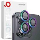 For Honor 400 Lite Global NORTHJO Camera Lens Protector CD Metal Ring Tempered Glass Film(Colorful) - 1