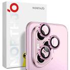 For Honor 400 Pro Global 160.8mm NORTHJO Camera Lens Protector CD Metal Ring Tempered Glass Film(Pink) - 1