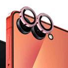For Samsung Galaxy Z Flip7 5G NORTHJO Camera Lens Protector CD Metal Ring Tempered Glass Film(Pink) - 2