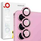 For Samsung Galaxy S25 FE 5G NORTHJO Camera Lens Protector CD Metal Ring Tempered Glass Film(Pink) - 1