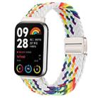 For Xiaomi Smart Band 9 Pro / Redmi Watch 5 Slim Magnetic Buckle Braided Loop Watch Band(White Rainbow) - 1