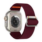 For Apple Watch 46mm / 49mm / 45mm / 44mm Watchman Mechanical Buckle Nylon Watch Band(Burgundy) - 1