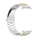 For Samsung Galaxy Watch Ultra 47mm / Ultra 2025 Three Beads Stainless Steel Watch Band with Removal Tool(Silver Gold) - 2