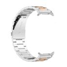 For Samsung Galaxy Watch Ultra 47mm / Ultra 2025 Three Beads Stainless Steel Watch Band with Removal Tool(Silver Rose Gold) - 2