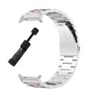 For Samsung Galaxy Watch8 / Watch8 Classic Three Beads Stainless Steel Watch Band with Removal Tool(Silver Pink) - 3