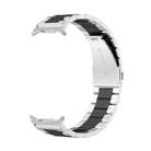 For Samsung Galaxy Watch8 / Watch8 Classic Three Beads Stainless Steel Watch Band with Removal Tool(Silver Black) - 2