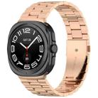 For Samsung Galaxy Watch8 / Watch8 Classic Three Beads Stainless Steel Watch Band with Removal Tool(Rose Gold) - 1