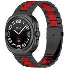 For Samsung Galaxy Watch8 / Watch8 Classic Three Beads Stainless Steel Watch Band with Removal Tool(Black Red) - 1