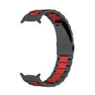 For Samsung Galaxy Watch8 / Watch8 Classic Three Beads Stainless Steel Watch Band with Removal Tool(Black Red) - 2