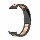 For Samsung Galaxy Watch8 / Watch8 Classic Three Beads Stainless Steel Watch Band with Removal Tool(Black Rose Gold) - 2