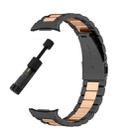For Samsung Galaxy Watch8 / Watch8 Classic Three Beads Stainless Steel Watch Band with Removal Tool(Black Rose Gold) - 3