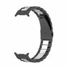 For Samsung Galaxy Watch8 / Watch8 Classic Three Beads Stainless Steel Watch Band with Removal Tool(Black Silver) - 2
