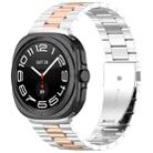 For Samsung Galaxy Watch8 / Watch8 Classic Three Beads Stainless Steel Watch Band with Removal Tool(Silver Rose Gold) - 1