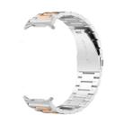 For Samsung Galaxy Watch8 / Watch8 Classic Three Beads Stainless Steel Watch Band with Removal Tool(Silver Rose Gold) - 2