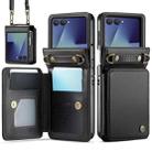 For Samsung Galaxy Z Flip7 CaseMe C22 Card Slots Holder RFID Anti-theft Phone Case(Black) - 1