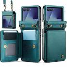 For Samsung Galaxy Z Flip7 CaseMe C22 Card Slots Holder RFID Anti-theft Phone Case(Green) - 1