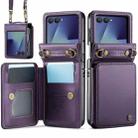 For Samsung Galaxy Z Flip7 CaseMe C22 Card Slots Holder RFID Anti-theft Phone Case(Purple) - 1