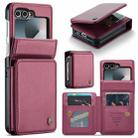 For Samsung Galaxy Z Flip7 FE CaseMe C22 Card Slots Holder RFID Anti-theft Phone Case(Red) - 1