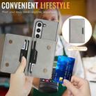 For Samsung Galaxy Z Fold7 Kalebol Strong Magnetic MagSafe 2-Fold Ring Magnetic Card Case Leather Side Sticker Phone Case(Gray) - 5