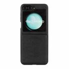 For Samsung Galaxy Z Flip6 Kalebol Strong Magnetic MagSafe 2-Fold Ring Magnetic Card Case Leather Side Sticker Phone Case(Black) - 2