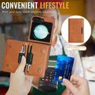 For Samsung Galaxy Z Flip6 Kalebol Strong Magnetic MagSafe 2-Fold Ring Magnetic Card Case Leather Side Sticker Phone Case(Brown) - 2