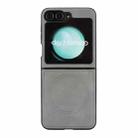 For Samsung Galaxy Z Flip6 Kalebol Strong Magnetic MagSafe 2-Fold Ring Magnetic Card Case Leather Side Sticker Phone Case(Gray) - 2