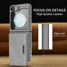 For Samsung Galaxy Z Flip6 Kalebol Strong Magnetic MagSafe 2-Fold Ring Magnetic Card Case Leather Side Sticker Phone Case(Gray) - 3