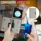 For Samsung Galaxy Z Flip6 Kalebol Strong Magnetic MagSafe 2-Fold Ring Magnetic Card Case Leather Side Sticker Phone Case(Gray) - 5
