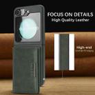 For Samsung Galaxy Z Flip6 Kalebol Strong Magnetic MagSafe 2-Fold Ring Magnetic Card Case Leather Side Sticker Phone Case(Green) - 3