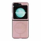 For Samsung Galaxy Z Flip6 Kalebol Strong Magnetic MagSafe 2-Fold Ring Magnetic Card Case Leather Side Sticker Phone Case(Pink Gold) - 2