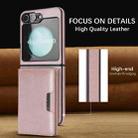 For Samsung Galaxy Z Flip6 Kalebol Strong Magnetic MagSafe 2-Fold Ring Magnetic Card Case Leather Side Sticker Phone Case(Pink Gold) - 3