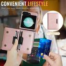 For Samsung Galaxy Z Flip6 Kalebol Strong Magnetic MagSafe 2-Fold Ring Magnetic Card Case Leather Side Sticker Phone Case(Pink Gold) - 5