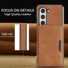 For Samsung Galaxy Z Fold6 Kalebol Strong Magnetic MagSafe 2-Fold Ring Magnetic Card Case Leather Side Sticker Phone Case(Brown) - 3