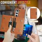 For Samsung Galaxy Z Fold6 Kalebol Strong Magnetic MagSafe 2-Fold Ring Magnetic Card Case Leather Side Sticker Phone Case(Brown) - 5