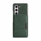For Samsung Galaxy Z Fold6 Kalebol Strong Magnetic MagSafe 2-Fold Ring Magnetic Card Case Leather Side Sticker Phone Case(Green) - 2