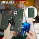 For Samsung Galaxy Z Fold6 Kalebol Strong Magnetic MagSafe 2-Fold Ring Magnetic Card Case Leather Side Sticker Phone Case(Green) - 5