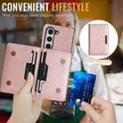 For Samsung Galaxy Z Fold6 Kalebol Strong Magnetic MagSafe 2-Fold Ring Magnetic Card Case Leather Side Sticker Phone Case(Pink Gold) - 5