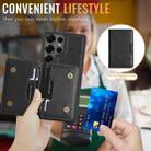For Samsung Galaxy S25 Ultra Kalebol Strong Magnetic MagSafe 2-Fold Ring Magnetic Card Case Leather Side Sticker Phone Case(Black) - 4