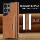 For Samsung Galaxy S25 Ultra Kalebol Strong Magnetic MagSafe 2-Fold Ring Magnetic Card Case Leather Side Sticker Phone Case(Brown) - 3