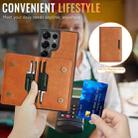 For Samsung Galaxy S25 Ultra Kalebol Strong Magnetic MagSafe 2-Fold Ring Magnetic Card Case Leather Side Sticker Phone Case(Brown) - 4