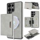 For Samsung Galaxy S25 Ultra Kalebol Strong Magnetic MagSafe 2-Fold Ring Magnetic Card Case Leather Side Sticker Phone Case(Gray) - 1