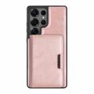 For Samsung Galaxy S25 Ultra Kalebol Strong Magnetic MagSafe 2-Fold Ring Magnetic Card Case Leather Side Sticker Phone Case(Pink Gold) - 2