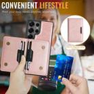 For Samsung Galaxy S25 Ultra Kalebol Strong Magnetic MagSafe 2-Fold Ring Magnetic Card Case Leather Side Sticker Phone Case(Pink Gold) - 4