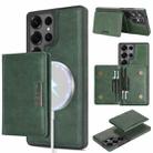 For Samsung Galaxy S24 Ultra Kalebol Strong Magnetic MagSafe 2-Fold Ring Magnetic Card Case Leather Side Sticker Phone Case(Green) - 1